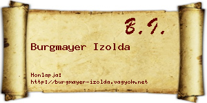 Burgmayer Izolda névjegykártya